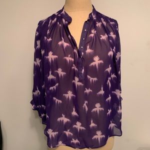 Printed sheer blouse